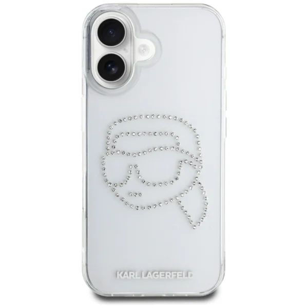 Karl Lagerfeld IML Rhinestones Karl Head Case for iPhone 16 Cleareng