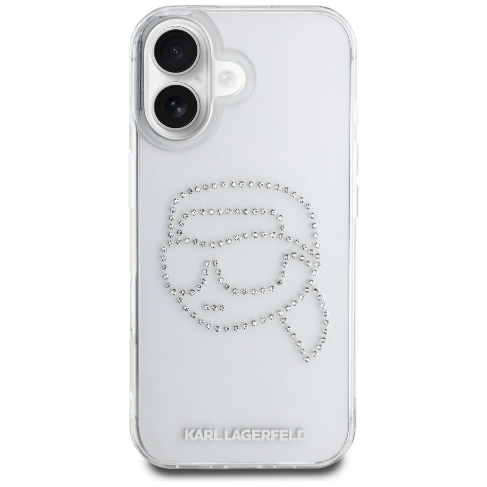 Karl Lagerfeld IML Rhinestones Karl Head Case for iPhone 16 Cleareng