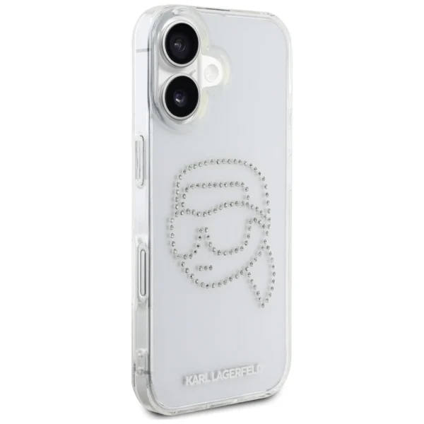 Karl Lagerfeld IML Rhinestones Karl Head Case for iPhone 16 Cleareng