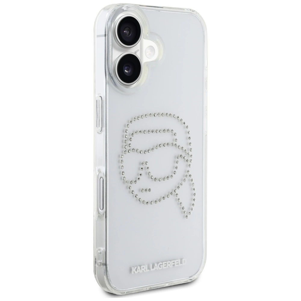 Karl Lagerfeld IML Rhinestones Karl Head Case for iPhone 16 Cleareng