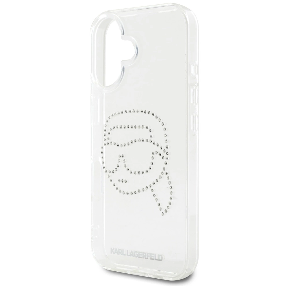 Karl Lagerfeld IML Rhinestones Karl Head Case for iPhone 16 Cleareng