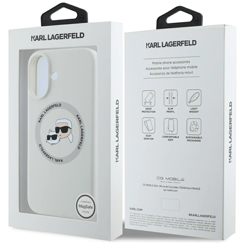Karl Lagerfeld Silicone Double Heads And Circle MagSafe case for iPhone 16 beigeeng
