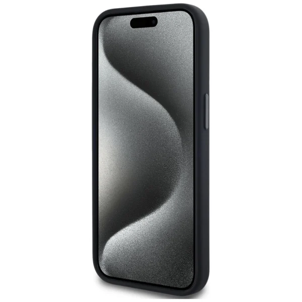 Karl Lagerfeld Silicone Shadow Metal Initial MagSafe Case for iPhone 15 Blackeng