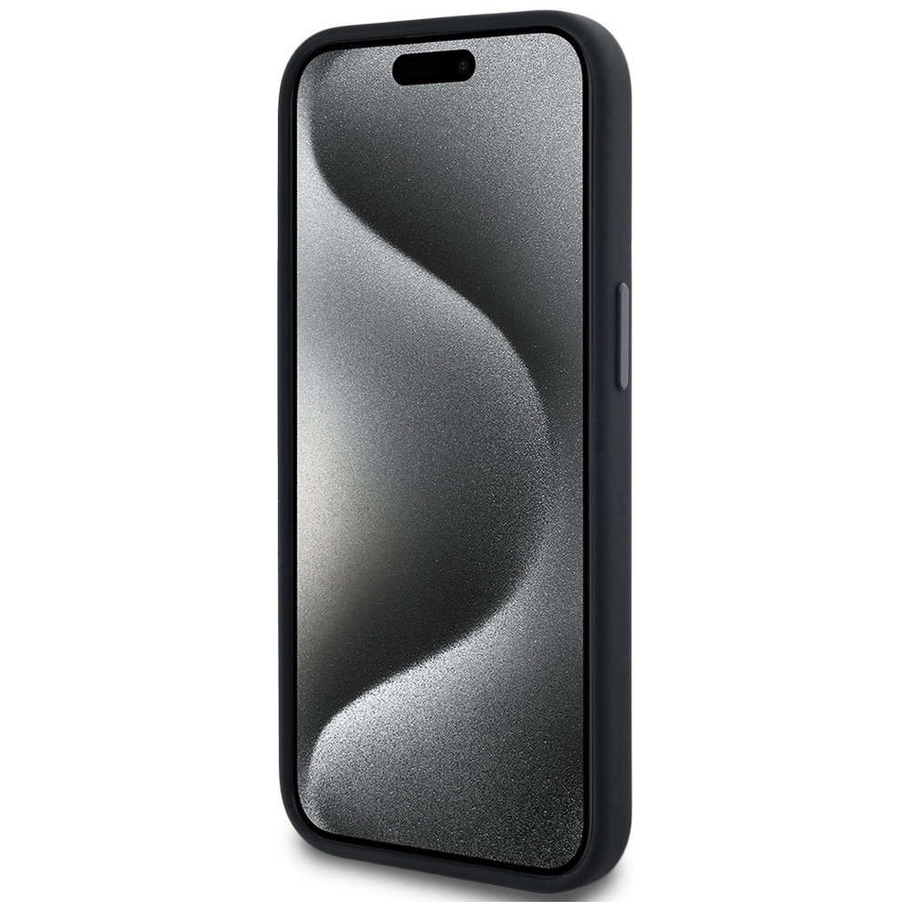 Karl Lagerfeld Silicone Shadow Metal Initial MagSafe Case for iPhone 15 Blackeng