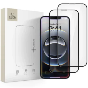 Tech-Protect Glass Fit+ 2-pack tempered glass for iPhone 16e / 14 / 13 Pro / 13 - blackeng