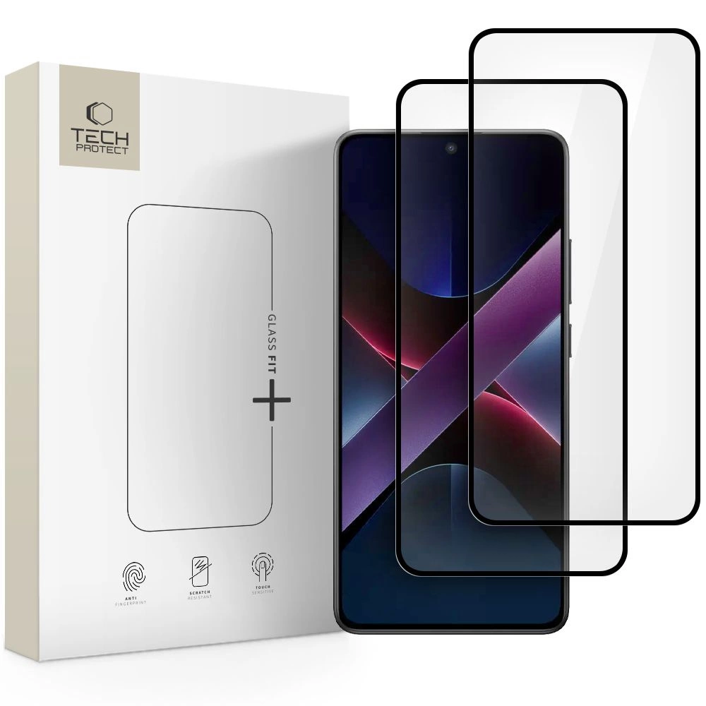 Tech-Protect Glass Fit+ 2-pack tempered glass for Xiaomi Poco X7 5G - blackeng