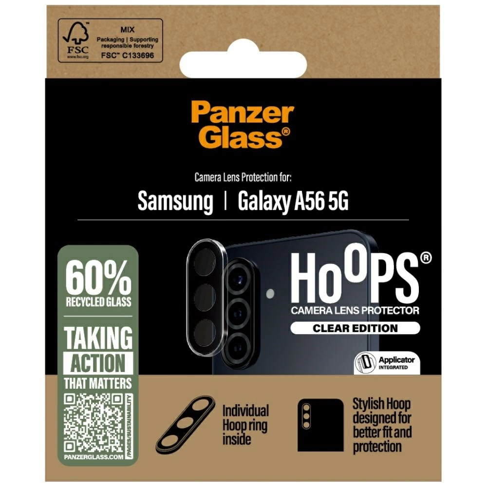 PanzerGlass Hoops Lens Protector Tempered Glass for Samsung Galaxy A56 5G - Cleareng