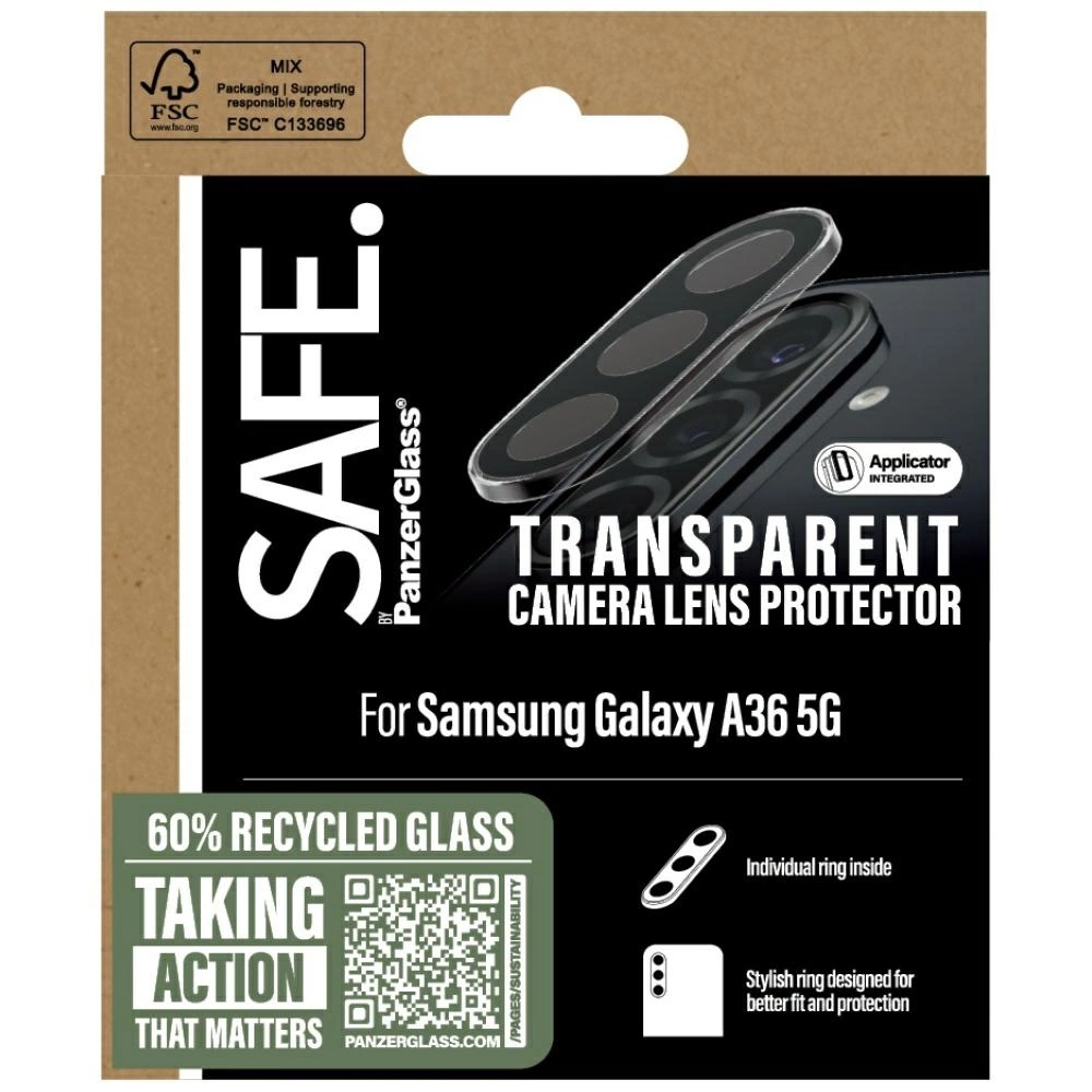 SAFE by PanzerGlass Rings Lens Protector for Samsung Galaxy A36 5G - Cleareng