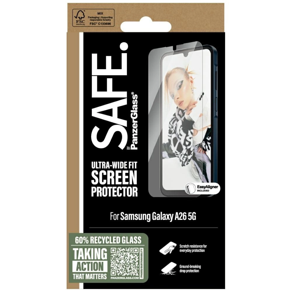 SAFE by PanzerGlass Ultra-Wide Fit Tempered Glass for Samsung Galaxy A26 5G - Cleareng