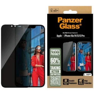 PanzerGlass Ultra-Wide Fit Privacy Glass for iPhone 16e / 14 / 13 / 13 Proeng