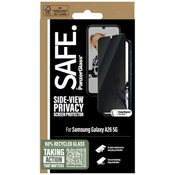SAFE by PanzerGlass Ultra-Wide Fit Privacy Glass for Samsung Galaxy A26 5G - Cleareng