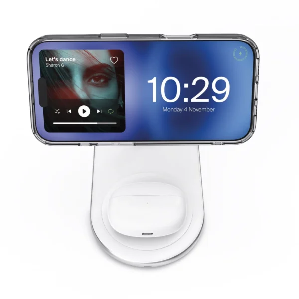 2in1 Puro Mag Station Wireless Charging Station for Phone and Headphones - Whiteeng