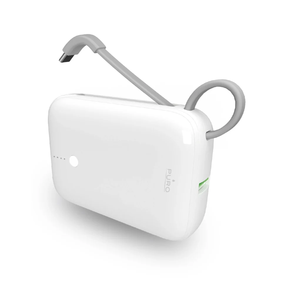 Puro Power Link 10 Plus 10000mAh Power Bank with Built-in USB-C Cable – Whiteeng