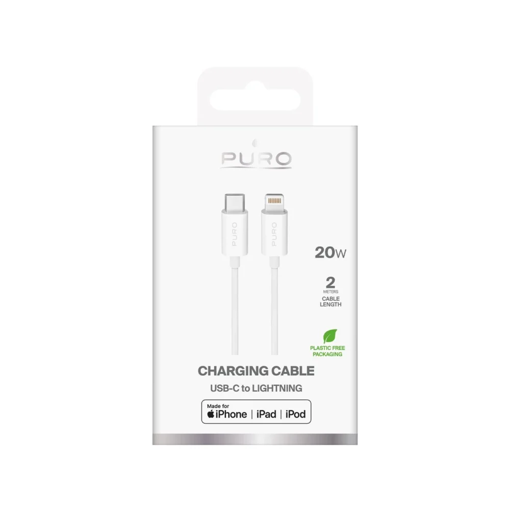 Puro TPE 20W USB-C - Lightning Cable 2m - Whiteeng