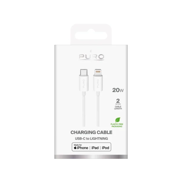 Puro TPE 20W USB-C - Lightning Cable 2m - Whiteeng