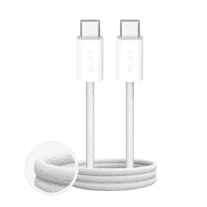 Puro Fabrik 4 240W braided USB-C - USB-C 1m cable - whiteeng