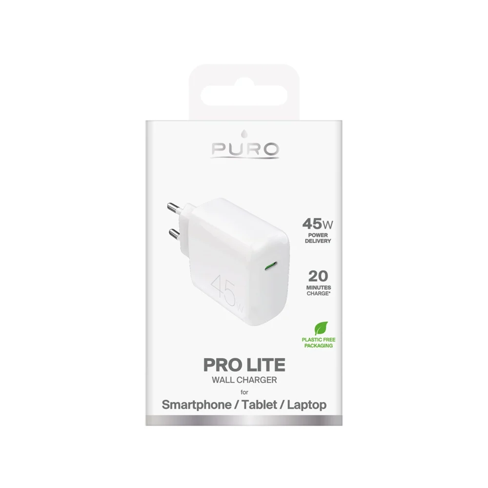 Puro PROLITE 45W USB-C Wall Charger - Whiteeng