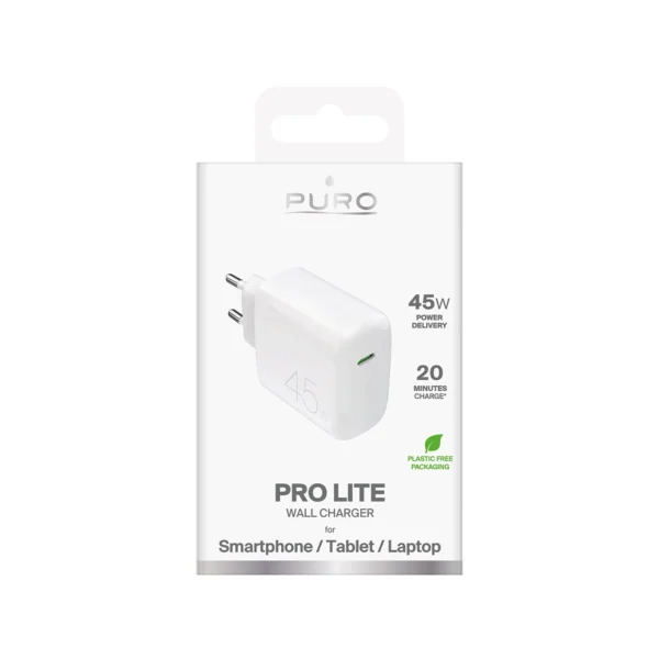 Puro PROLITE 45W USB-C Wall Charger - Whiteeng
