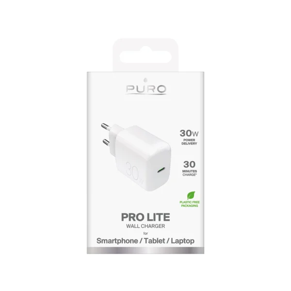 Puro PROLITE 30W USB-C Wall Charger - Whiteeng
