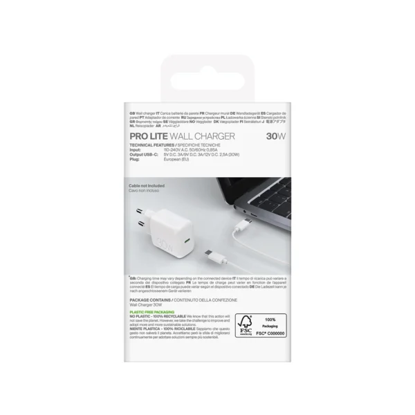 Puro PROLITE 30W USB-C Wall Charger - Whiteeng