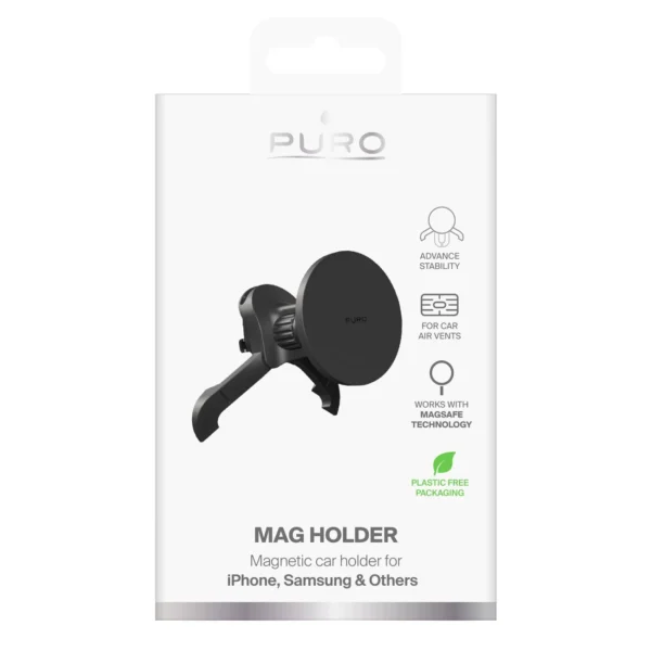 Puro Adjustable Car Holder, MagSafe Compatible - Blackeng