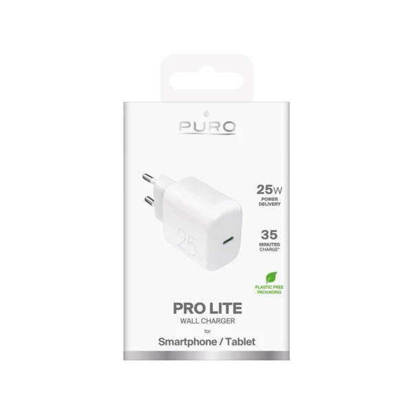 Puro Daily Prolite 25W USB-C Power Delivery Charger - Whiteeng