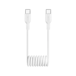 Puro 25W USB-C Spiral Cable - USB-C 1m - Whiteeng