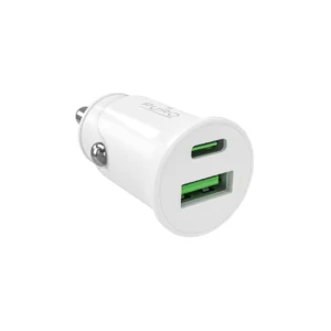 Puro Pro Lite Car Charger 1x USB-A + 1x USB-C Power Delivery 20W - Whiteeng