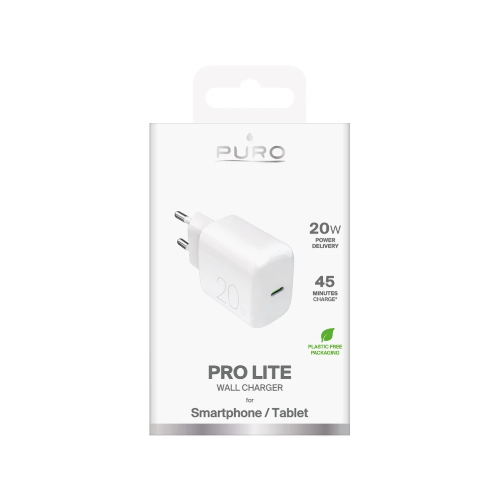 Puro PROLITE 20W USB-C Wall Charger - Whiteeng