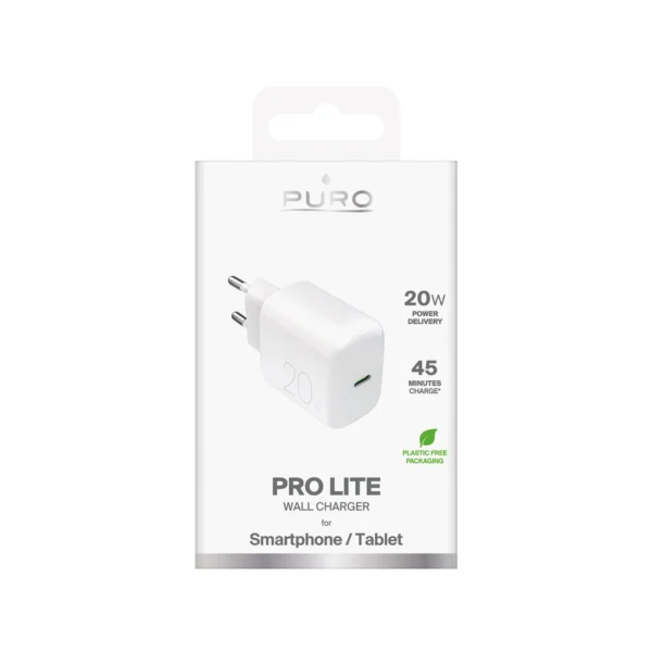 Puro PROLITE 20W USB-C Wall Charger - Whiteeng