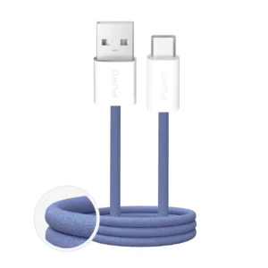 Puro Fabrik 2.0 10W USB-A - USB-C Braided Cable 1.5m - Blueeng