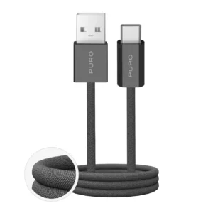 Puro Fabrik 2.0 10W USB-A - USB-C Braided Cable 1.5m - Dark Greeneng