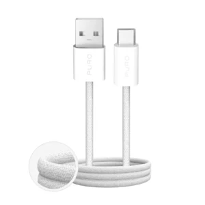 Puro Fabrik 2.0 10W USB-A - USB-C Braided Cable 1.5m - Whiteeng