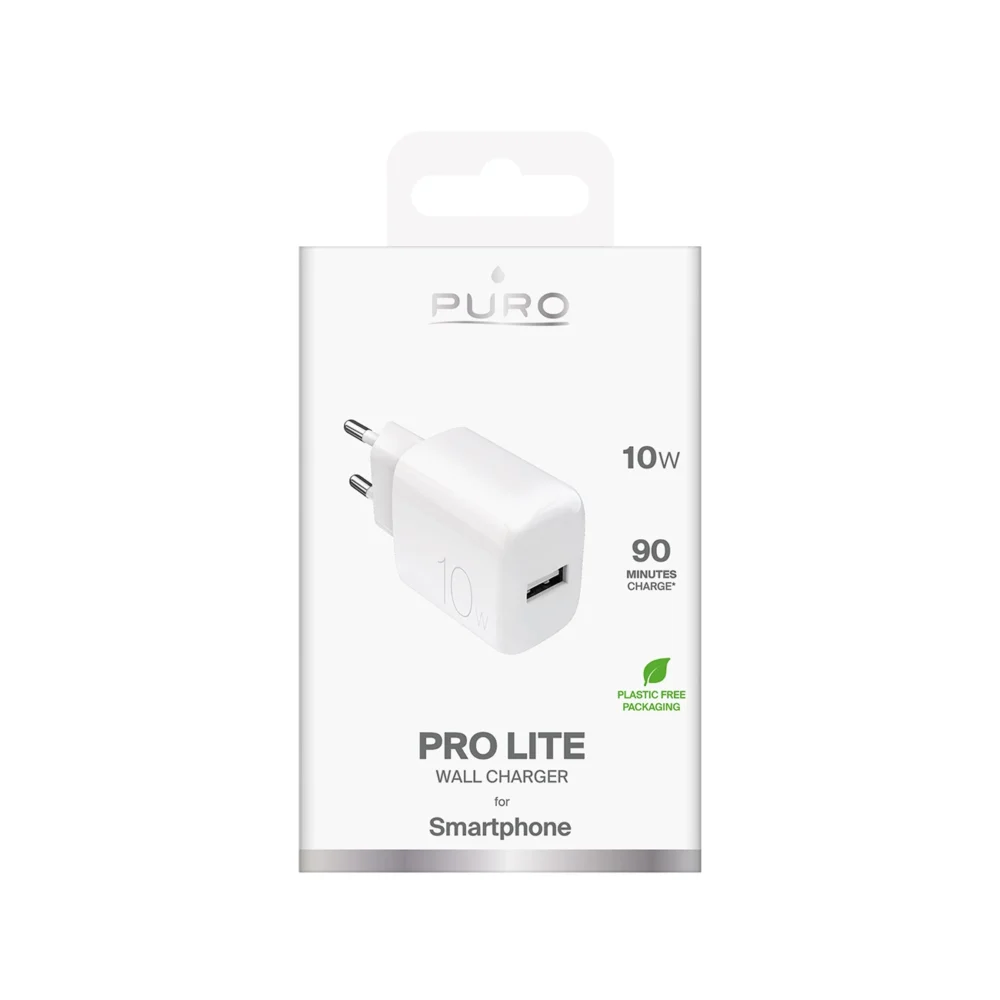 Puro PROLITE 10W USB-A Wall Charger - Whiteeng