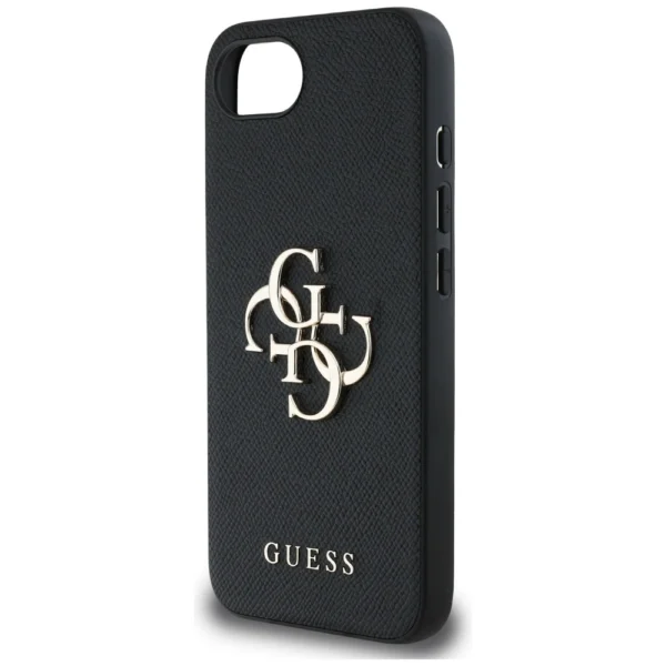 Guess PU Grained 4G Metal Logo case for iPhone 16e - blackeng