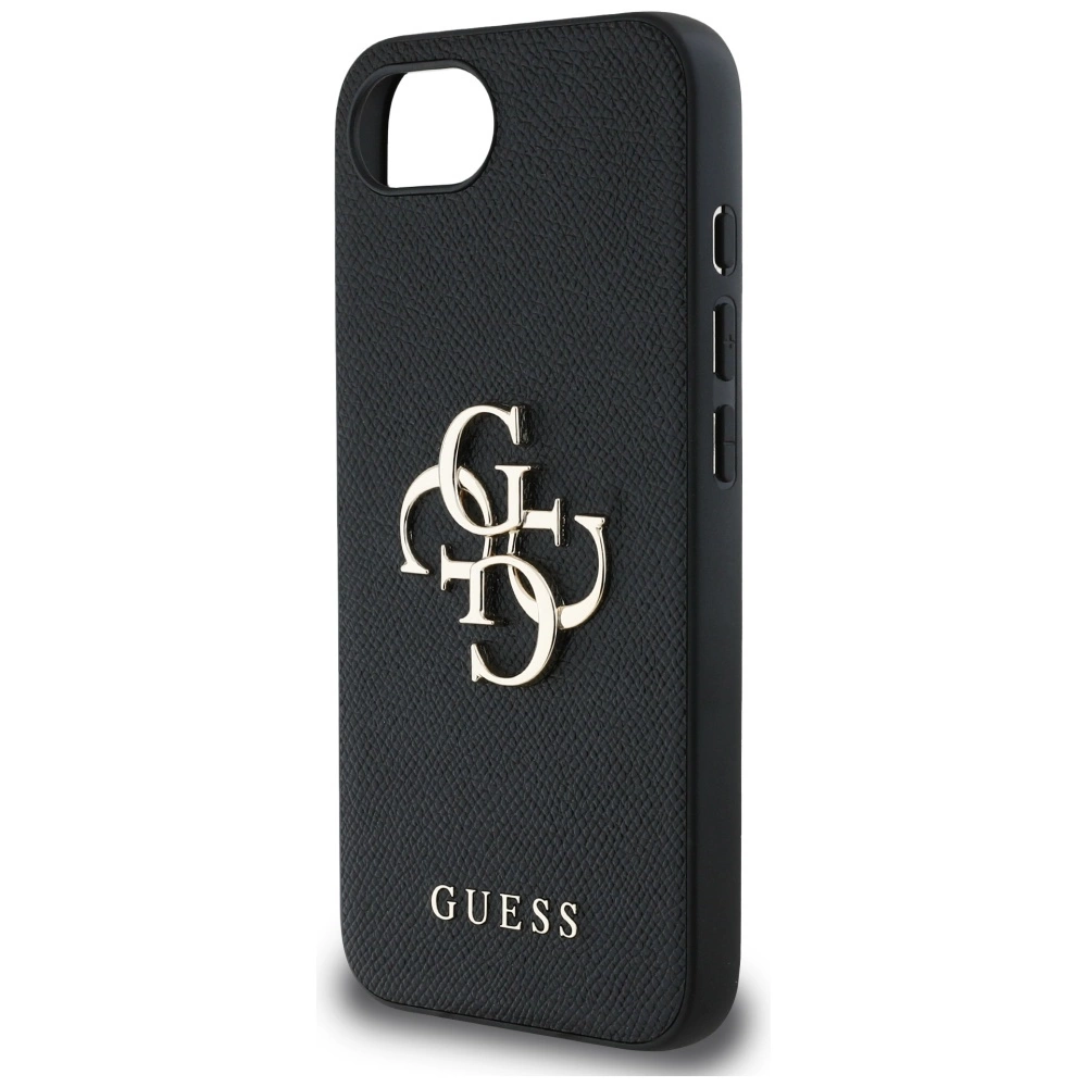 Guess PU Grained 4G Metal Logo case for iPhone 16e - blackeng