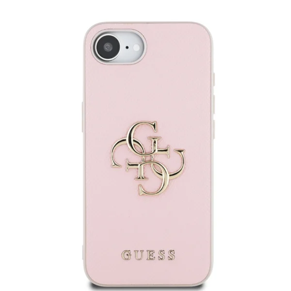 Guess PU Grained 4G Metal Logo iPhone 16e Case - Pinkeng