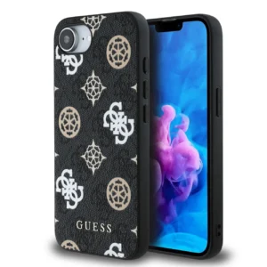 Guess PU 4G Peony case with MagSafe for iPhone 16e - blackeng