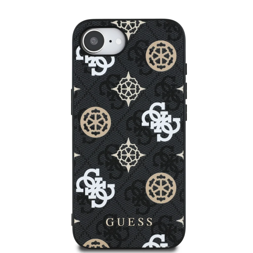 Guess PU 4G Peony case with MagSafe for iPhone 16e - blackeng