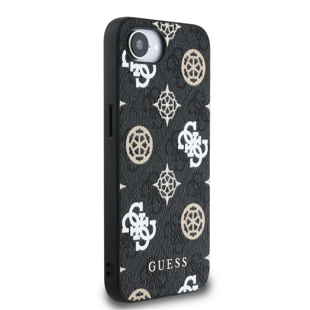 Guess PU 4G Peony case with MagSafe for iPhone 16e - blackeng