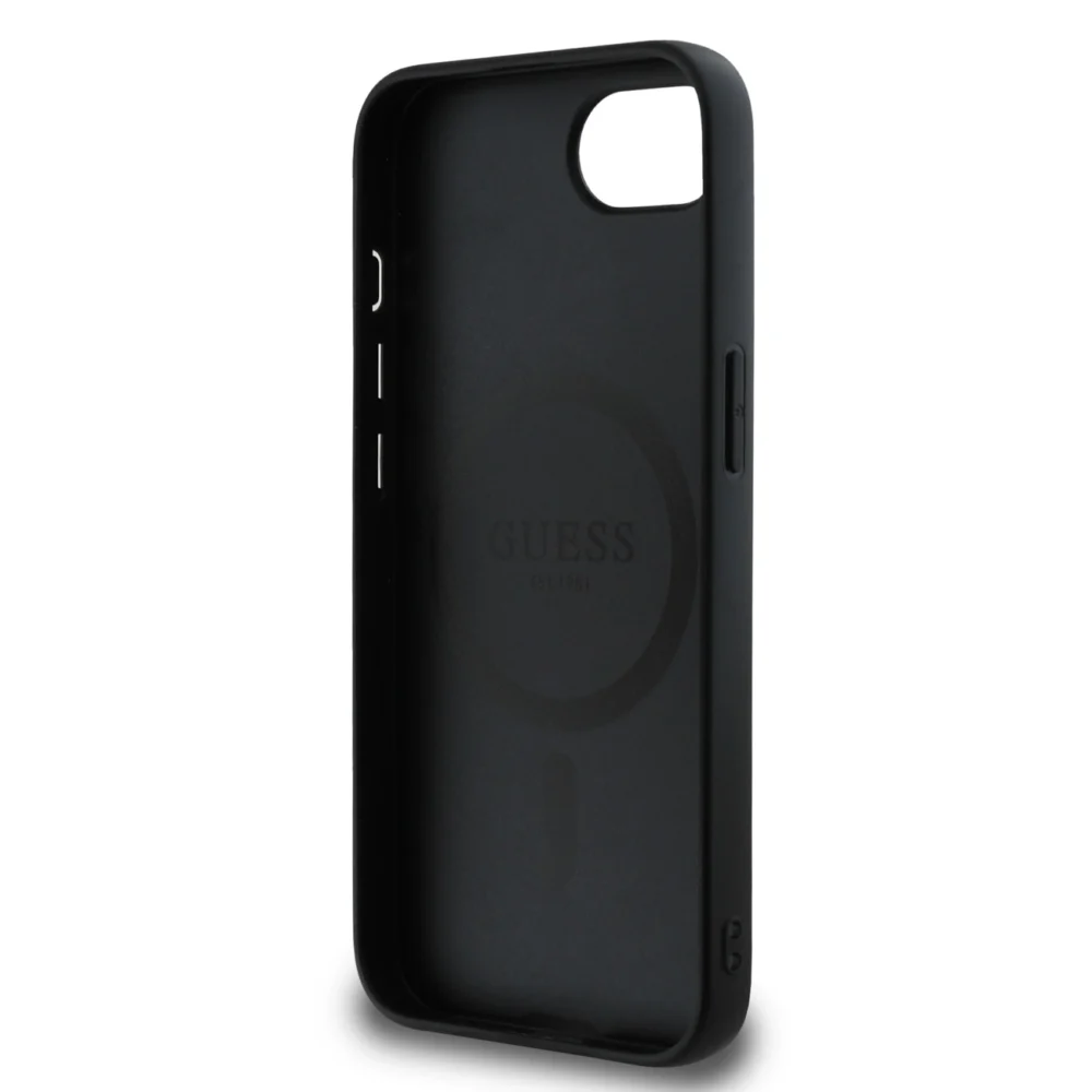 Guess PU 4G Peony case with MagSafe for iPhone 16e - blackeng
