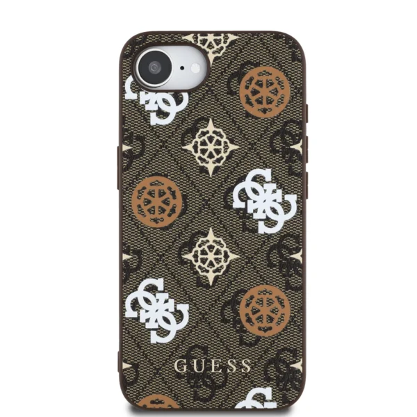 Guess PU 4G Peony case with MagSafe for iPhone 16e - browneng