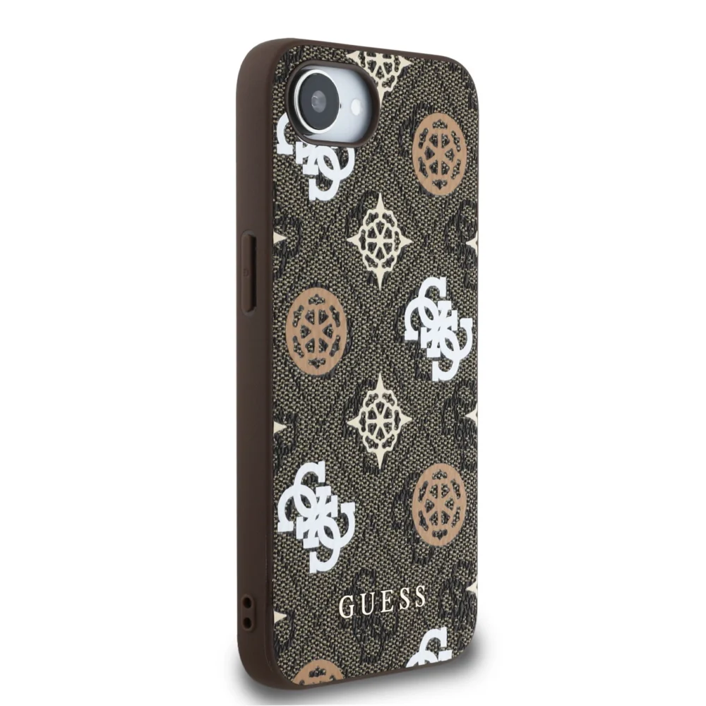 Guess PU 4G Peony case with MagSafe for iPhone 16e - browneng