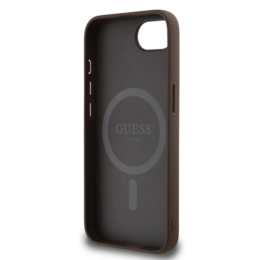 Guess PU 4G Peony case with MagSafe for iPhone 16e - browneng
