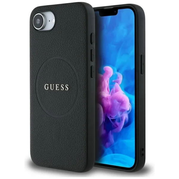 Guess PU Grained Classic Logo case with MagSafe for iPhone 16e - blackeng