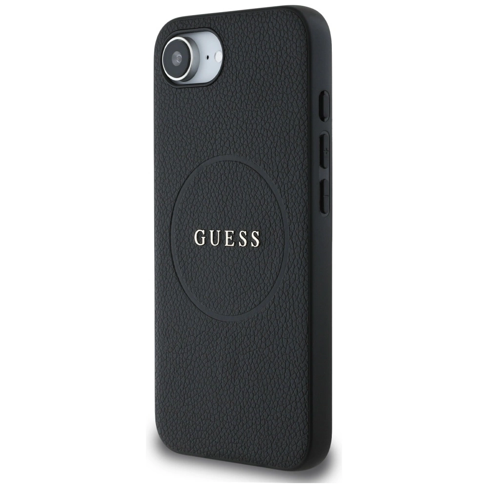 Guess PU Grained Classic Logo case with MagSafe for iPhone 16e - blackeng