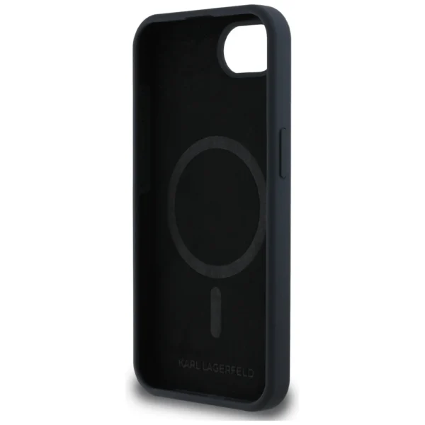 Karl Lagerfeld Liquid Silicone Karl & Choupette Heads Case with MagSafe for iPhone 16e - Blackeng