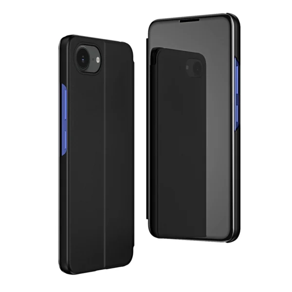 Clear View Case for iPhone 16e Flip Cover - Blackeng