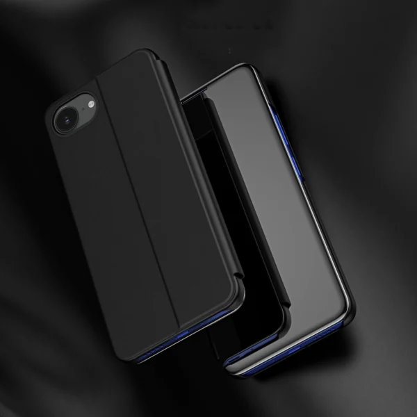 Clear View Case for iPhone 16e Flip Cover - Blackeng