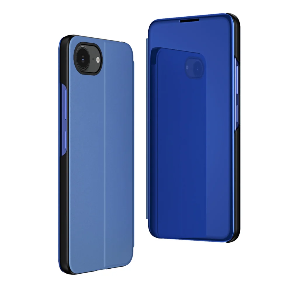 Clear View Case for iPhone 16e Flip Cover - Blueeng
